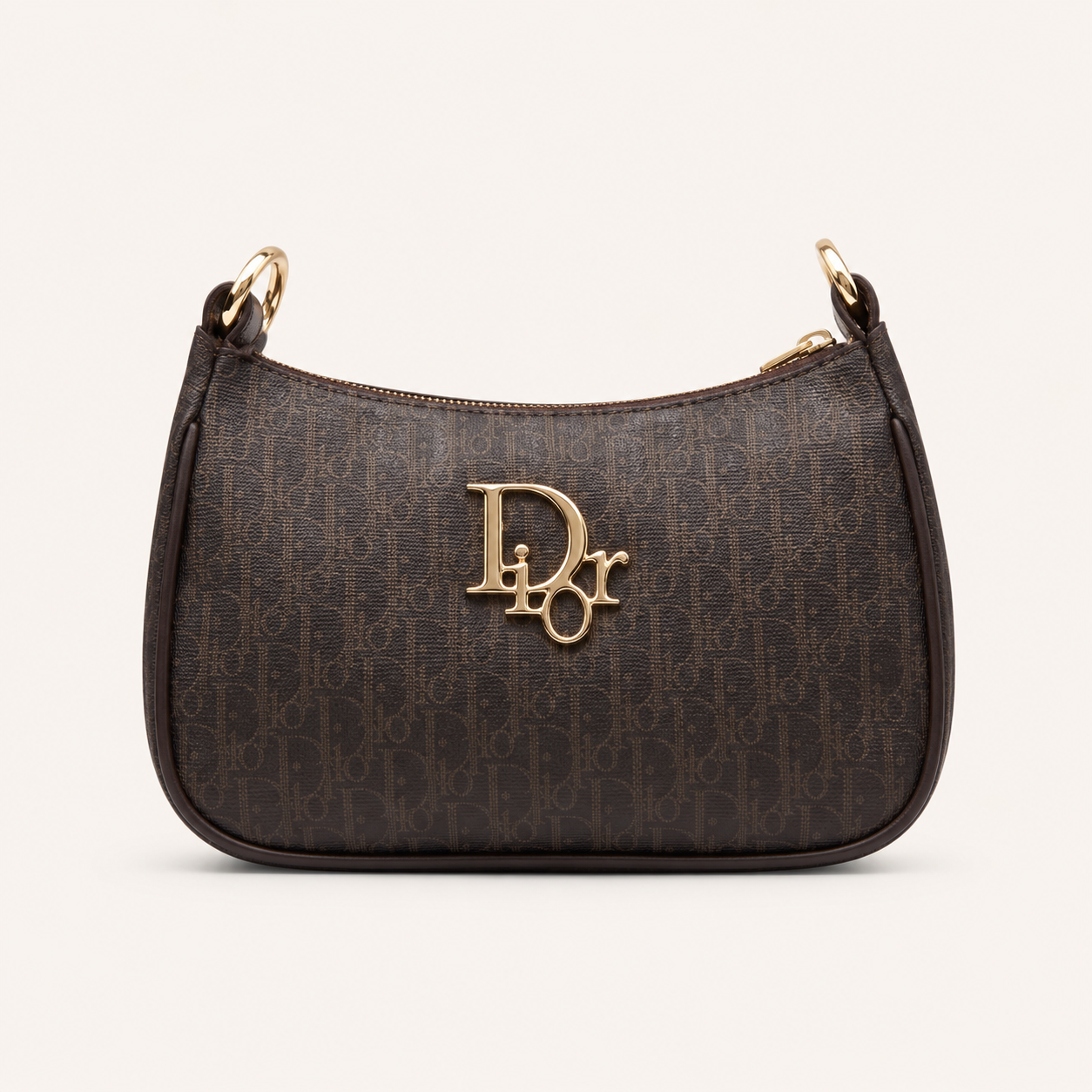 Luxury Brown Monogram Shoulder Bag for Women | Elegant Chain Strap Handbag