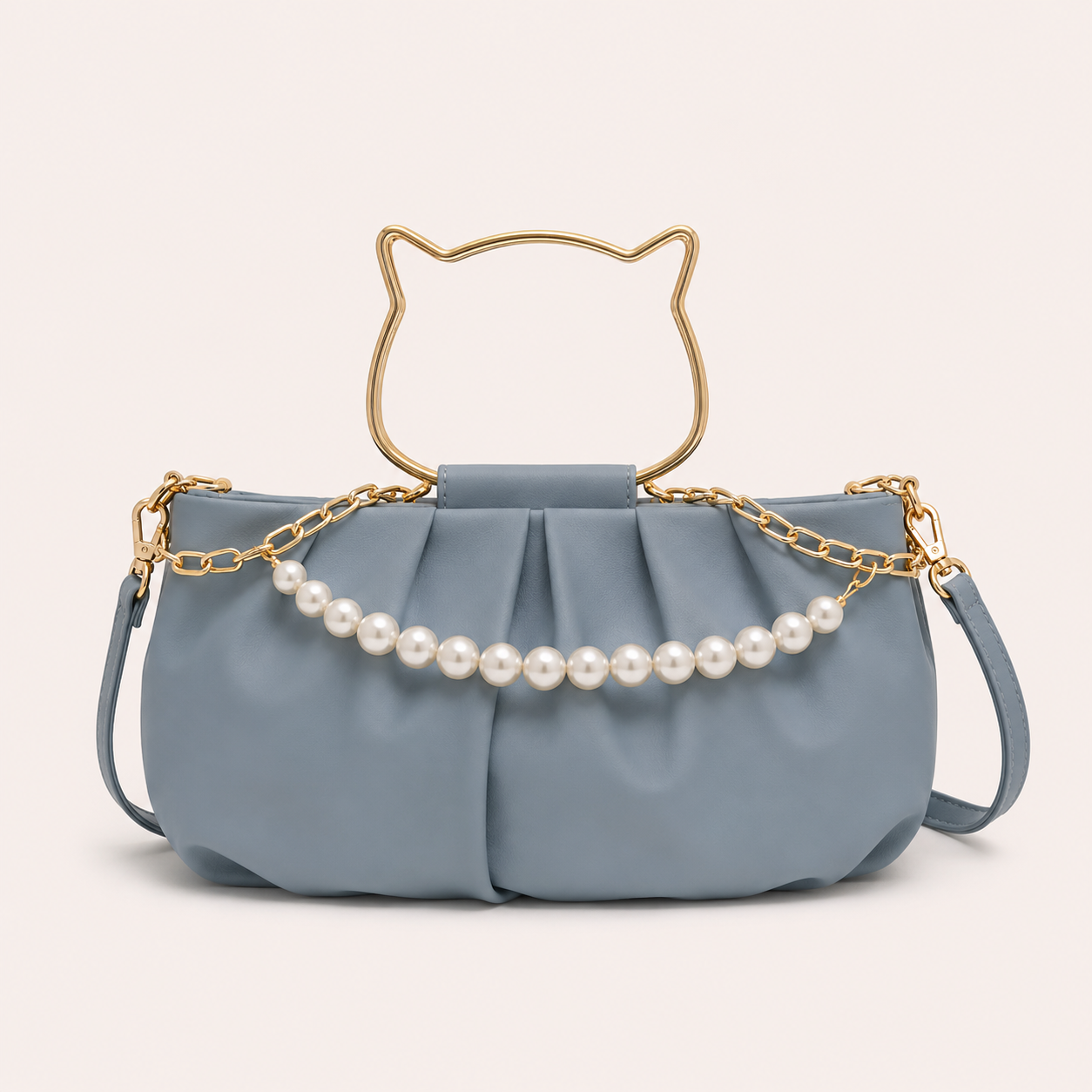 Pearl Luxe White Clutch Bag – Elegant Party & Wedding Shoulder Handbag