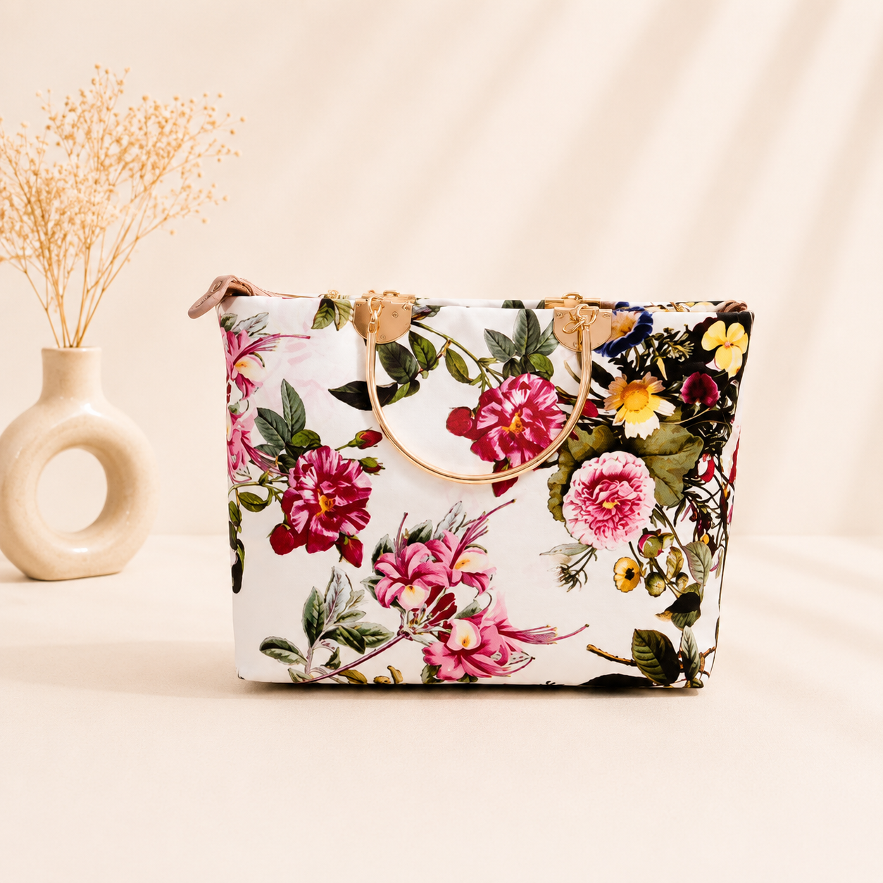 Luxury Floral Print Tote Bag for Women | Elegant Shoulder & Hand Bag