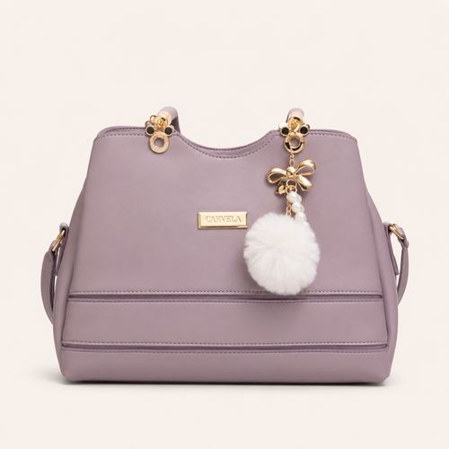 Luxury Lavender Tote Bag for Women | Elegant Shoulder Handbag with Pearl Charm