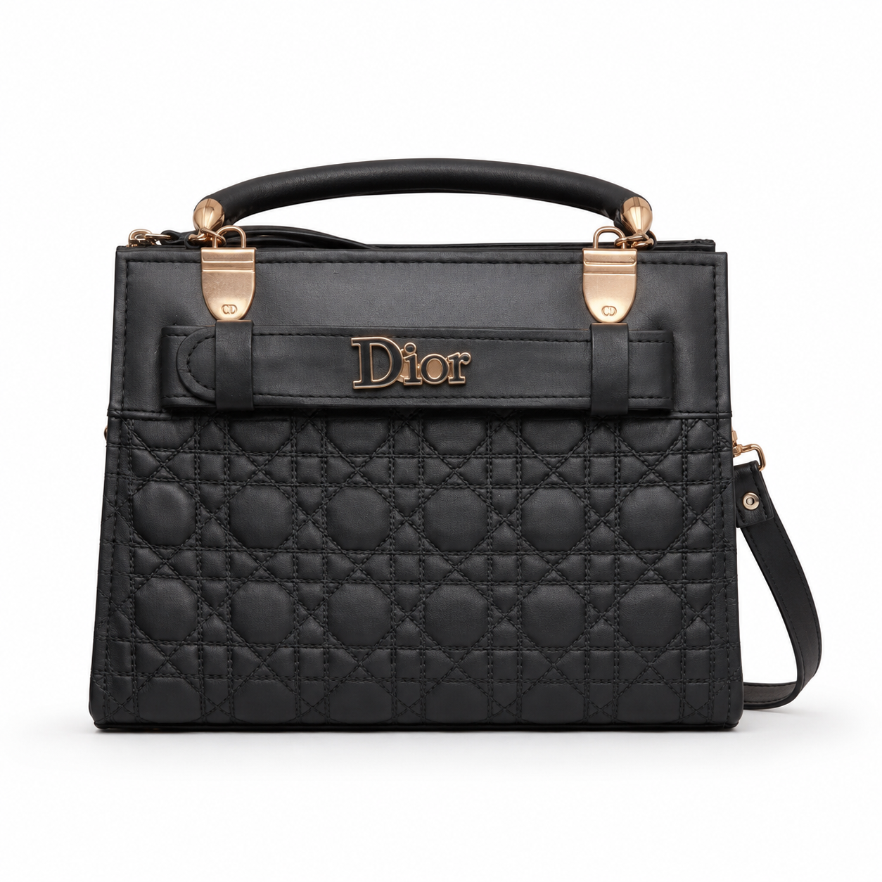 Luxury Black Quilted Handbag for Women – Elegant Designer Style Tote Bag with Shoulder Strap
