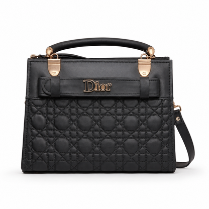 Luxury Black Quilted Handbag for Women – Elegant Designer Style Tote Bag with Shoulder Strap