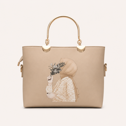 Elegant Navy Blue Tote Bag for Women – Luxury Printed Shoulder Handbag