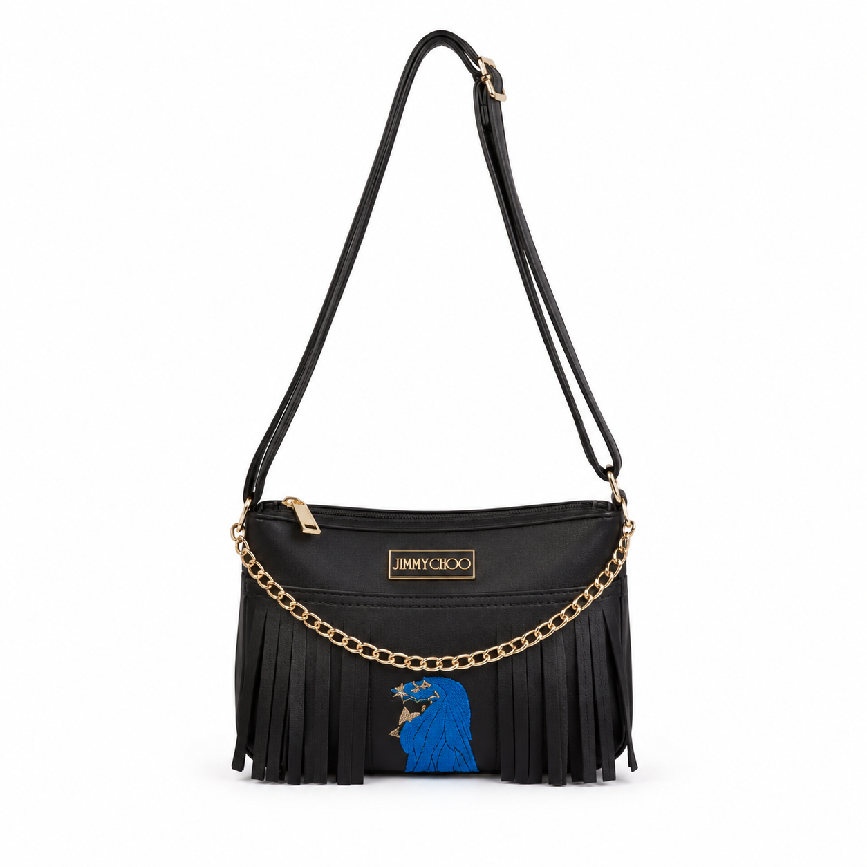 Stylish Lavender Fringe Shoulder Bag for Women | Trendy Crossbody Purse with Chain Detail