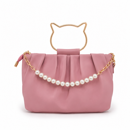 Pearl Luxe White Clutch Bag – Elegant Party & Wedding Shoulder Handbag