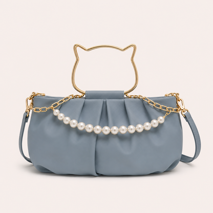 Pearl Luxe White Clutch Bag – Elegant Party & Wedding Shoulder Handbag