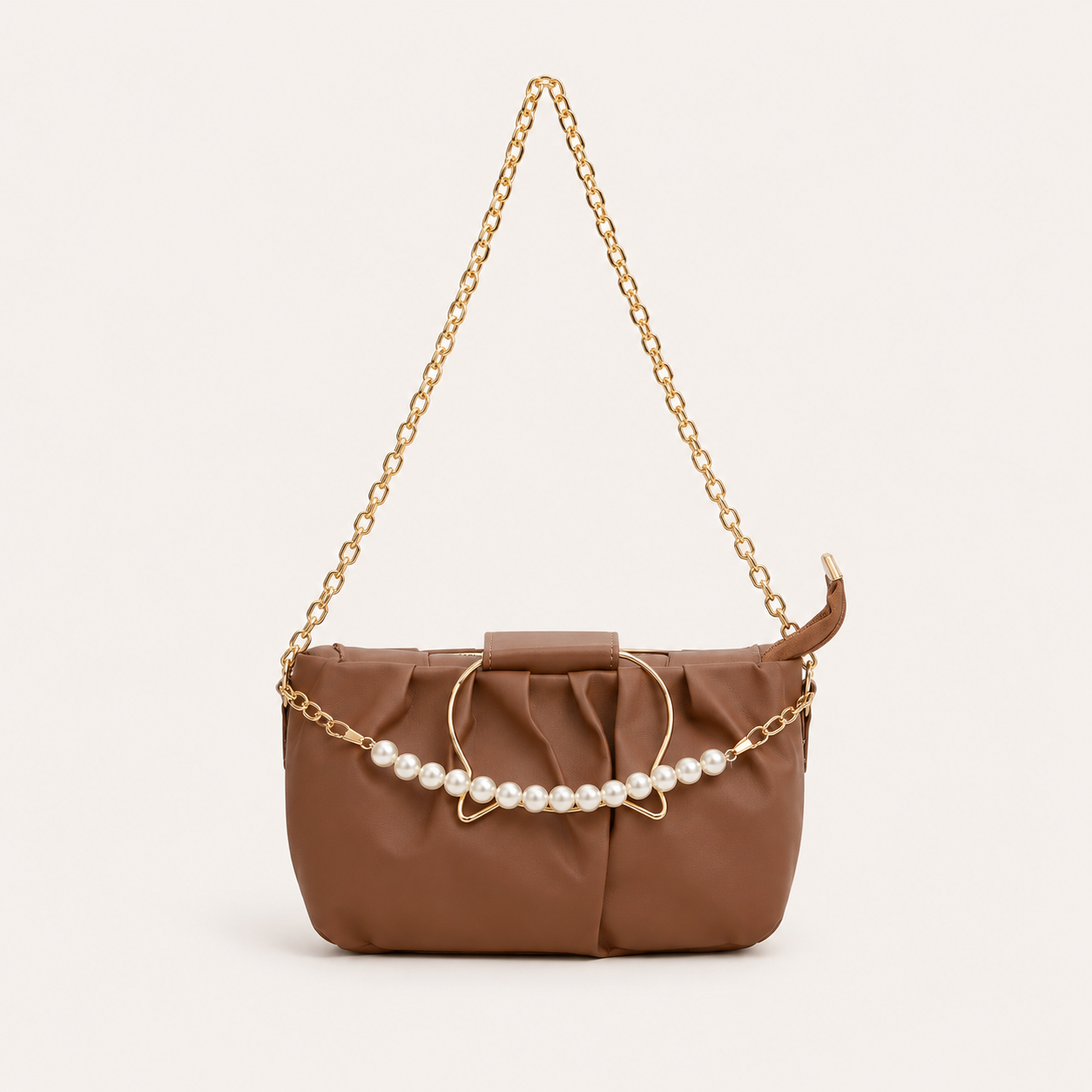 Pearl Luxe White Clutch Bag – Elegant Party & Wedding Shoulder Handbag