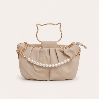 Pearl Luxe White Clutch Bag – Elegant Party & Wedding Shoulder Handbag